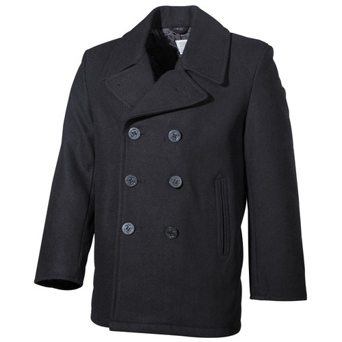 Pea coat schwarz mit - us, coat,
