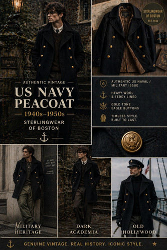 Vintage navy peacoat 40er - us,