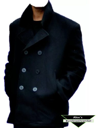 Navy pea coat - coat, marine