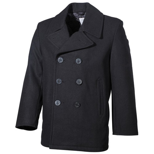 Pea coat schwarz mit - coat,, schwarz,