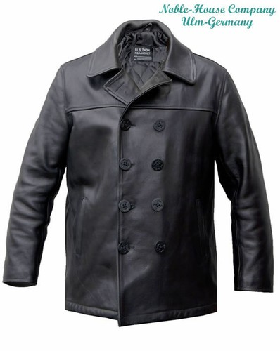 Herren pea coat lederjacke - herren, us